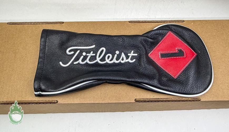 Used Titleist Diamond Black Leather Driver 1 Wood Headcover