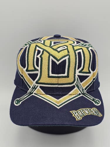Vintage Rare Milwaukee Brewers MLB Sports Big Logo The Game Hat Cap Vtg Snapback