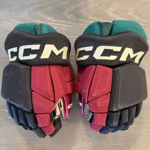 CCM HGTK Tacks Pro Stock Hockey Gloves 13” Black COYOTES 37517