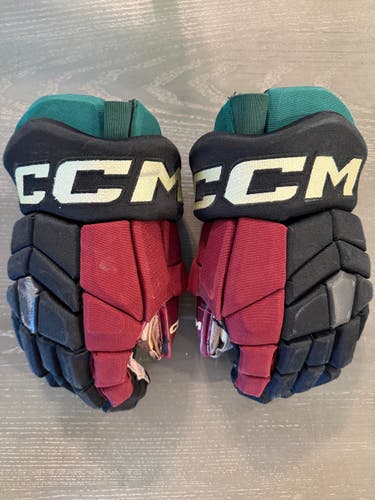 CCM HGTK Tacks Pro Stock Hockey Gloves 14” Black COYOTES 3927