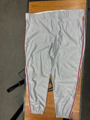 Alleson Men's 3XL Baseball Pants Gray/Red