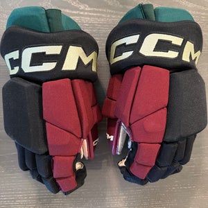 CCM HGTK Tacks Pro Stock Hockey Gloves 14” Black COYOTES 3938