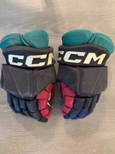 CCM JetSpeed FT1 Pro Stock Hockey Gloves 13” Black COYOTES 3950