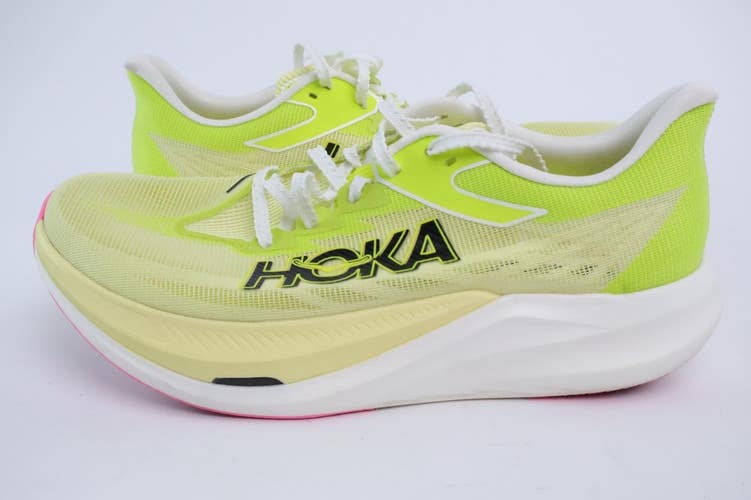 Hoka One One Rocket X 3 Size M8.5 W9.5 Yellow Neon Athletic Running Shoes #12
