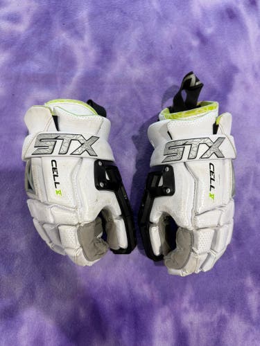 White Small Goalie STX Cell V Lacrosse Gloves (Used)