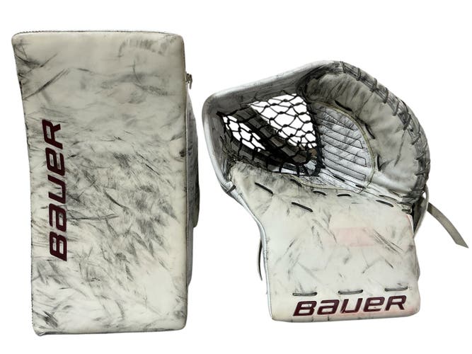 Dylan Wells Bauer Mach Goalie Glove Set Pro Stock (Used) 9230