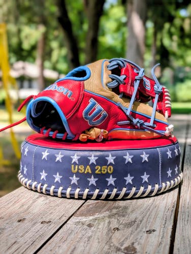 Wilson A1000 A10RB241786 Baseball Infielders Glove Custom America 250 Relace