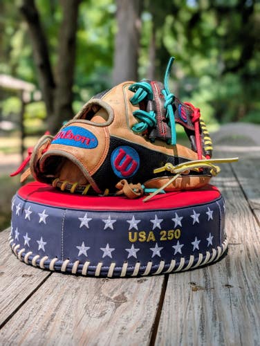 Wilson A2000 DP 15 1786 Infielders Glove 11.5" Custom Multicolor Relace Fallball