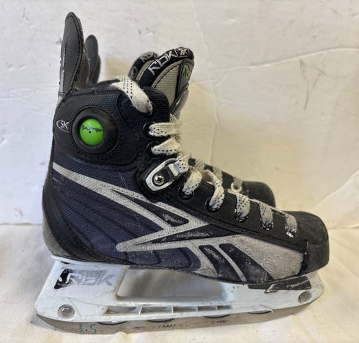 Black Reebok 5K Pump Hockey Skates Regular Width Size 3.5 (Used)