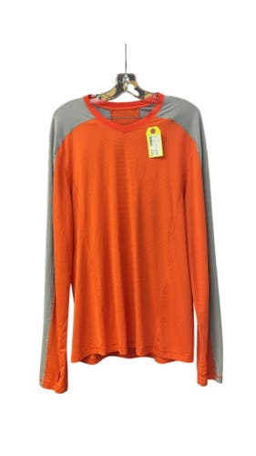 Men's Lululemon Long Sleeve Athletic Shirt - Orange/Grey - Size Large