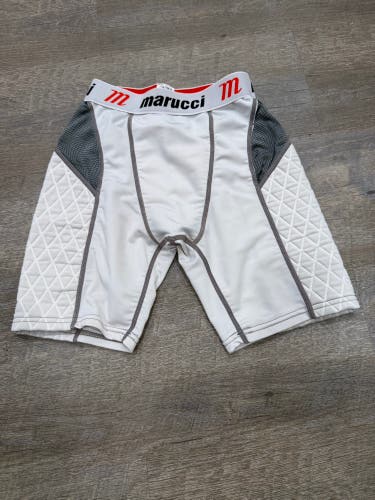 White Large Boys Marucci Baseball sliding Shorts (Used)