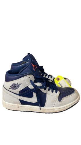 Air Jordan 1 Mid Basketball Shoes - Blue/Grey - Size 8.5