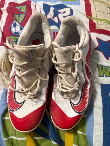 White Men's Size M 11.5 (W 12.5) Adult Nike React Low Top Metal (Used)