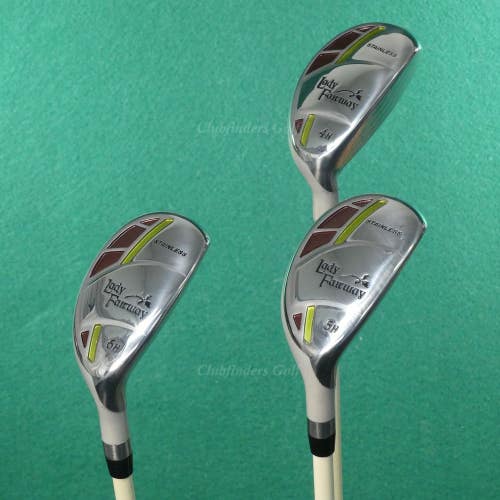 Lady Fairway Stainless Hybrid 4, 5 & 6 Irons Graphite Ladies w/ HC SET OF 3