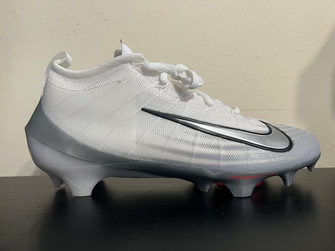 Nike Vapor Elite 1 Football Cleats Men’s Size 8 White Metallic Silver FB3288