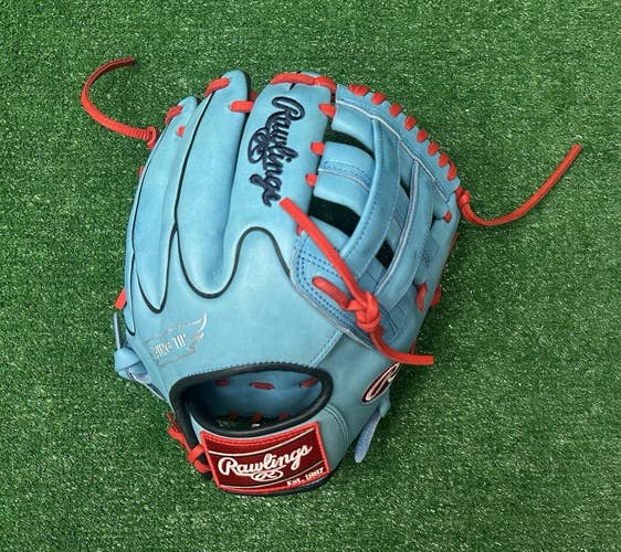Rawlings Heart of the Hide 11.75" Infield Baseball Glove - Sky Blue Red Navy