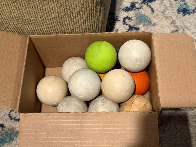 11 Used multicolored Lacrosse Balls | Brine/Warrior|