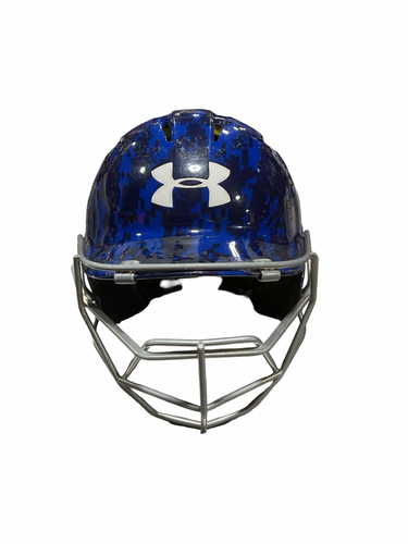 Used Under Armour BB HELMET Batting Helmet w/Mask Royal Blue One Size 11834-S000054658