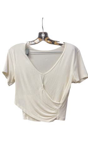 Women's Lululemon Wrap Front Short Sleeve Shirt - Off White - Size 4