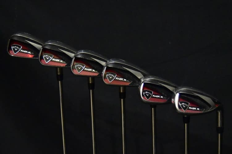 CALLAWAY RAZR X HL IRONS SET: 4-9,PW IRONS SHAFT 38.5 IN (5I), REGULAR FLEX, RH
