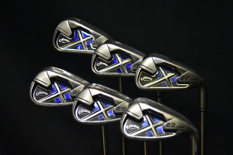 CALLAWAY X-22 SET: 4-9,PW IRONS SHAFT 37.5 IN (6I), REGULAR FLEX, RIGHT HANDED