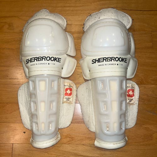VTG Sherbrooke Ice Hockey Shin Pads Guards  Made In Canada Bobby Orr edition