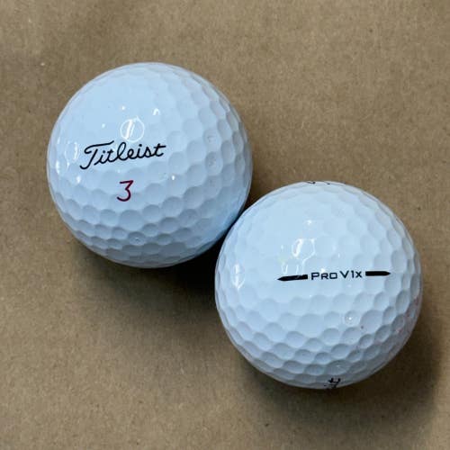 12 Near Mint AAAA Titleist Pro V1X 2025 Used Golf Balls w/ Mesh Bag