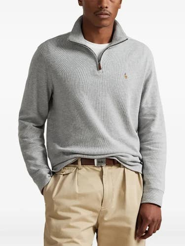 NWT  POLO RALPH LAUREN SWEATSHIRT 1/4 ZIP MEN SIZE L GRAY