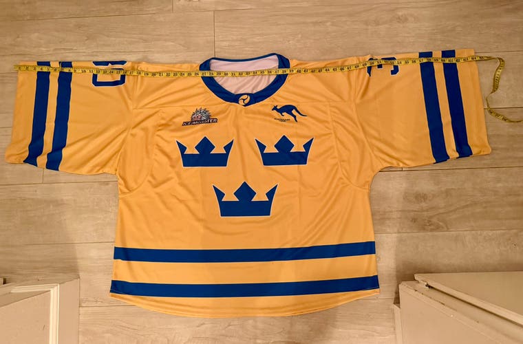 Yellow & Blue Goalie Cut Jersey (New): Three Crowns