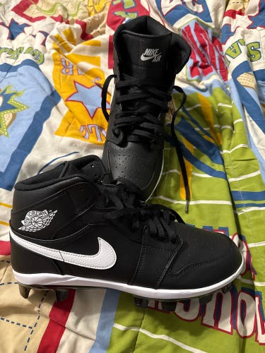 Black Men's Size M 11.5 (W 12.5) Adult Nike Air Jordan High Top Molded Cleats (New)