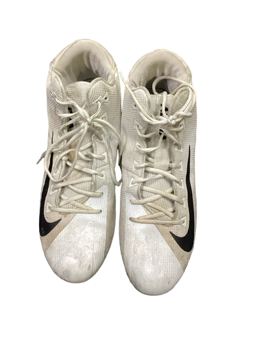 Used Nike ALPHA MENACE Adult FB Cleats White Senior 12.5 11613-S000187258