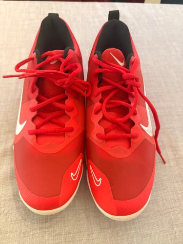 Red Men's Size M 9.5 (W 10.5) Youth Nike Force zoom trout 9 pro Low Top Metal (New)