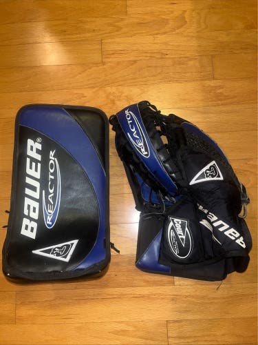 Bauer Reactor Court 3 Inline Roller Hockey Glove And Blocker Senior RGM30CS Rare