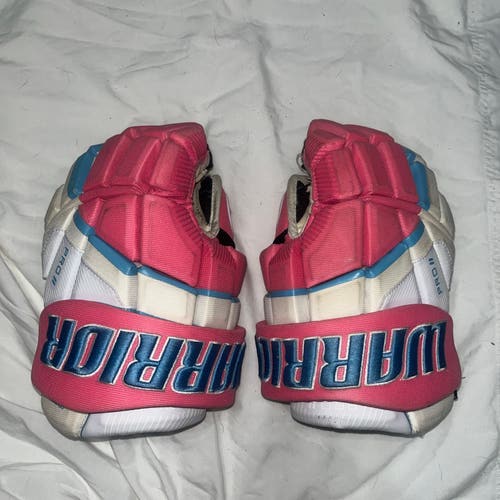 Warrior Pro II Ice Hockey Gloves Senior Size 13 pink blue rare color way