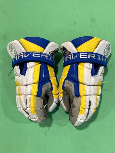 Used Large Maverik M6 Lacrosse Gloves 13" | UNIVERSITY OF DELEWARE PLAYER ISSUED