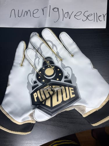 White Purdue boilermakers XXL Adult Nike football Gloves (Used)