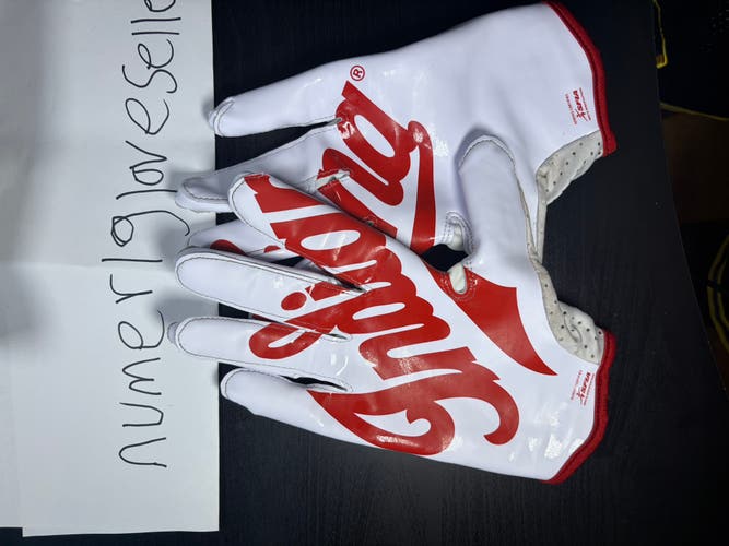 Indiana Hoosiers White XXL Adult Adidas Adizero Gloves (Used)