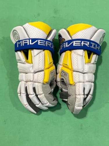 Used Large Maverik M6 Lacrosse Gloves 13" | UNIVERSITY OF DELEWARE PLAYER ISSUED