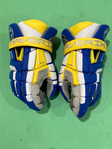 Used Large Maverik M6 Lacrosse Gloves 13" | UNIVERSITY OF DELEWARE PLAYER ISSUED