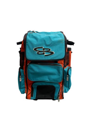 Used BoomBah BOOMBAH WHEELED BAG BB/SB Player Wheeled Bag Turquoise And Orange 11835-S000211162