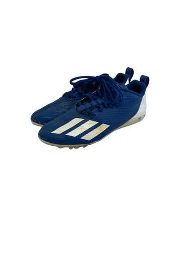 Used Adidas ADIZERO SPARK J Jr FB Cleats White And Royal Blue Junior 05.5 11692-S000155164