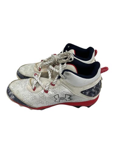Used Under Armour HARPER BB/SB Cleats White/Red/Navy Junior 05.5 11692-S000155199