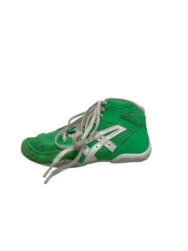 Used Asics MATFLEX Wrestling Shoes Neon Green Youth 12.0 11692-S000155255