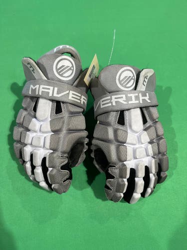 White 10" Maverik MX Lacrosse Gloves (Used)