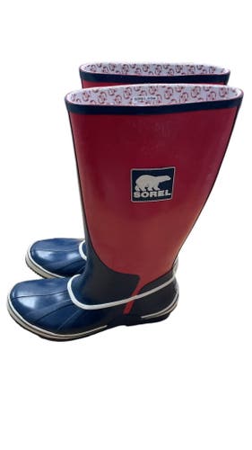 Sorel Ladies Rain Boots - Red/Blue - Size 11