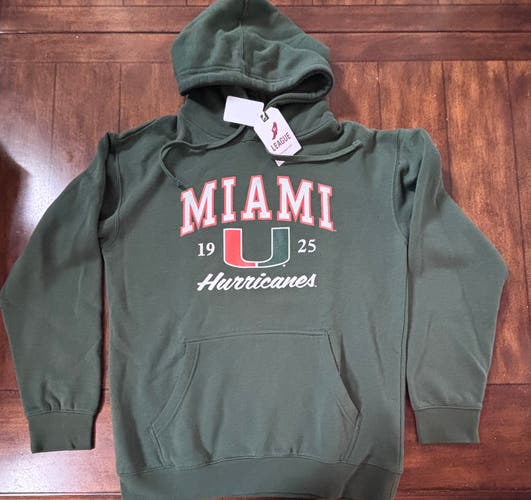 Miami Hurricanes League Pullover Hoodie Adult Medium NWT