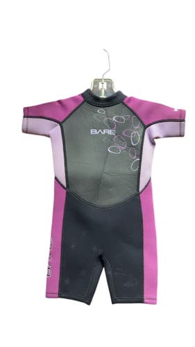 BARE Junior Size 4 2mm Shorty Wetsuit - Pink/Black