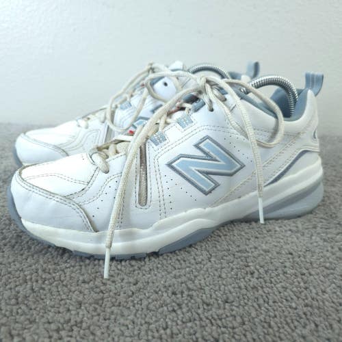 New Balance 608 Womens Size 9.5 Walking Shoes White Blue Low Top NO INSOLES
