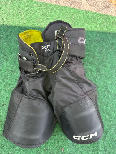 Black CCM Tacks XF Pro Hockey Pants (Used) | Youth Large