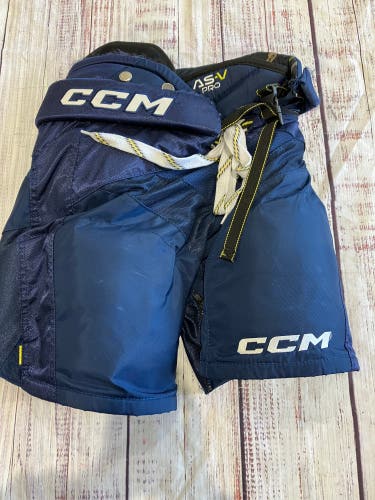 Blue Junior Medium CCM Tacks AS-V Pro Hockey Pants (Used)